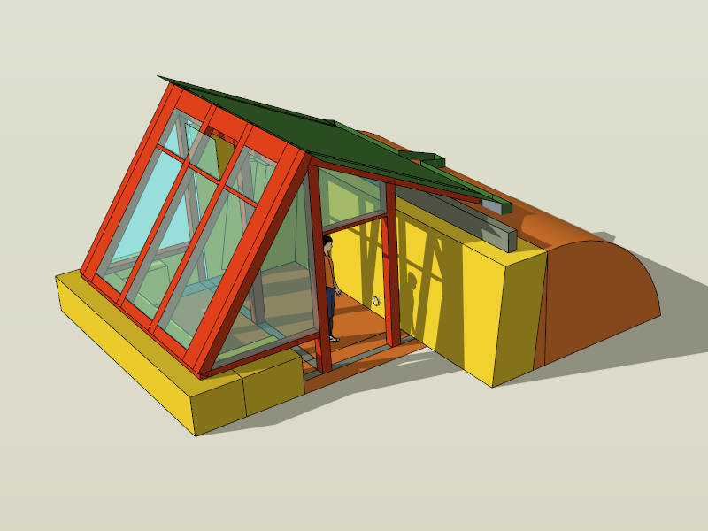 Vintage Greenhouse sketchup model preview - SketchupBox