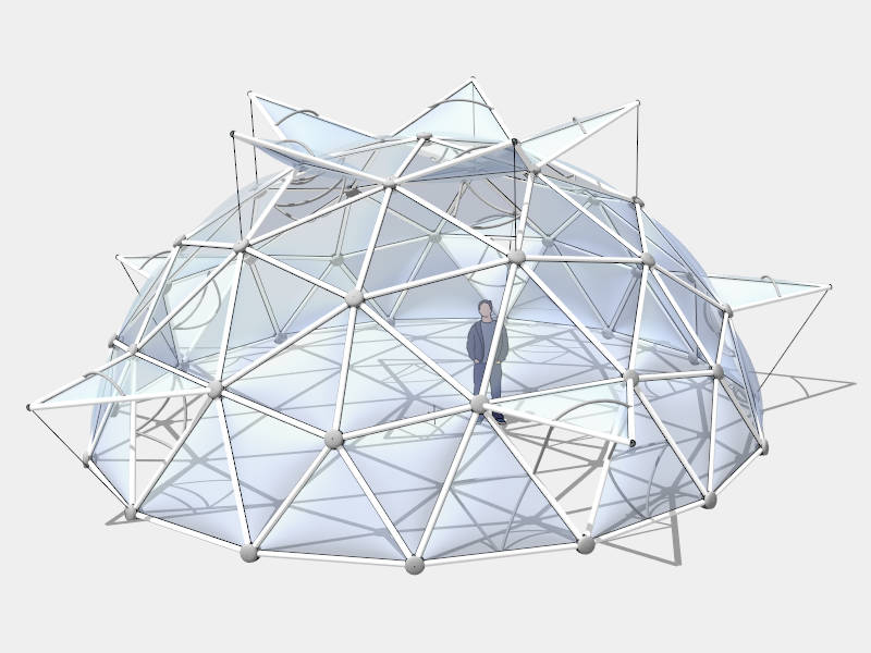 Small Dome Greenhouse sketchup model preview - SketchupBox