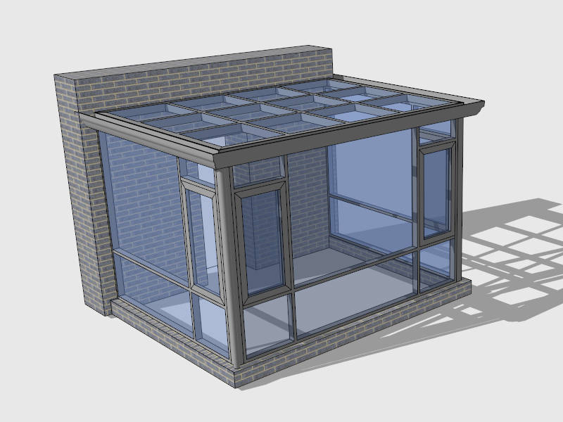 Aluminum Frame Greenhouse sketchup model preview - SketchupBox