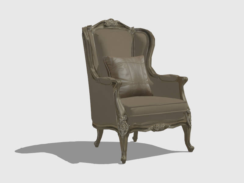 Victorian Style Armchair sketchup model preview - SketchupBox