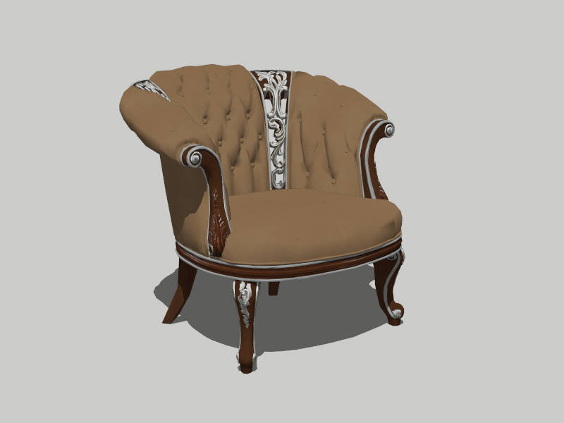 Classic Luxury Chair sketchup model preview - SketchupBox