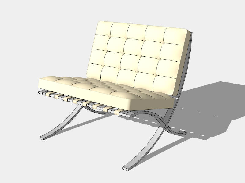 Beige Barcelona Chair sketchup model preview - SketchupBox