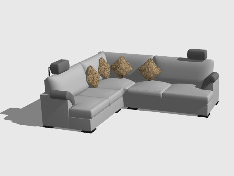 L-shaped Sectional Sofa sketchup model preview - SketchupBox