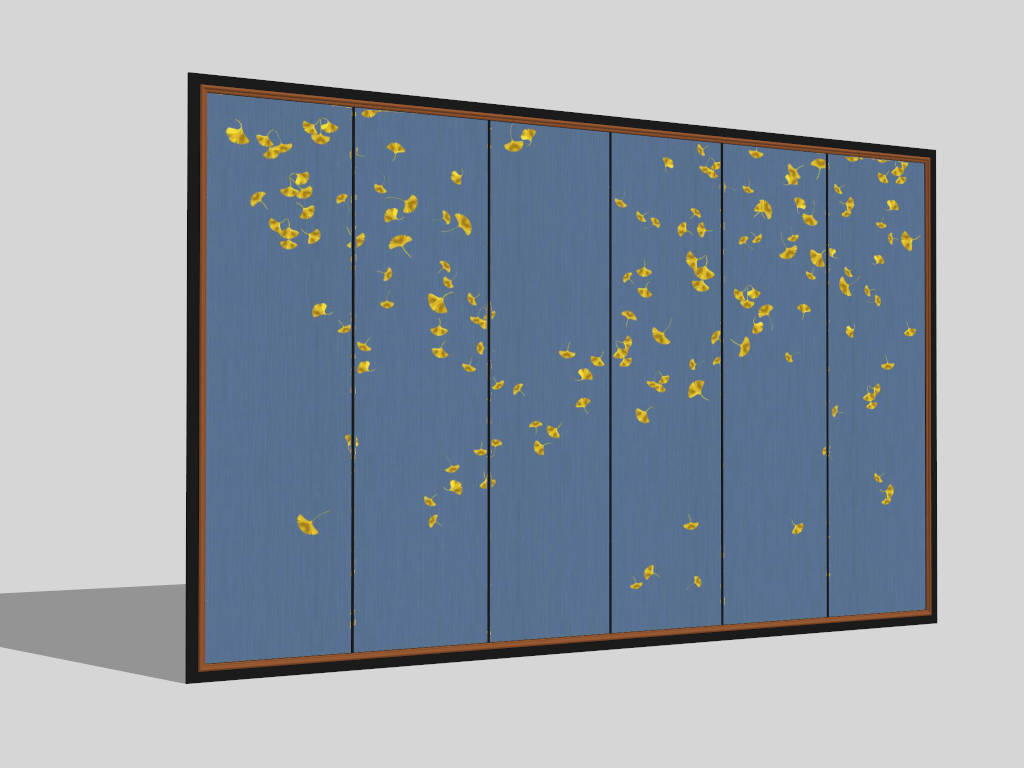 Blue Wood Panel Accent Wall Idea sketchup model preview - SketchupBox