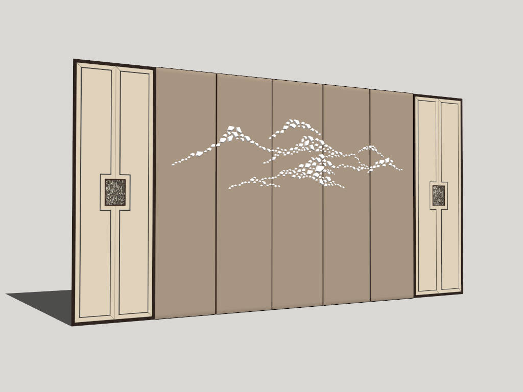 Brown Accent Wall Design sketchup model preview - SketchupBox