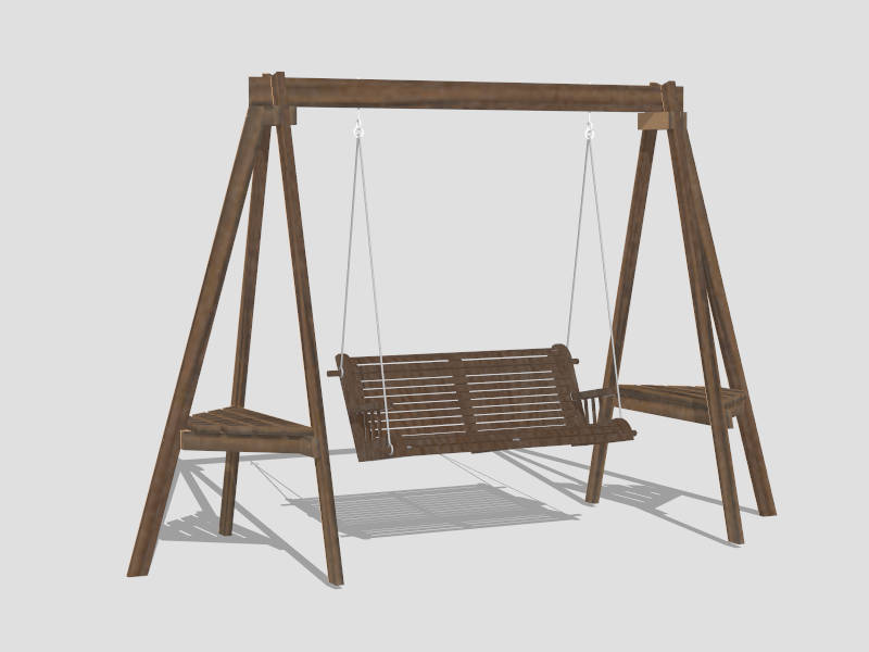 Wood Bench Swing sketchup model preview - SketchupBox