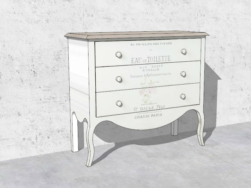 Small White Dresser sketchup model preview - SketchupBox
