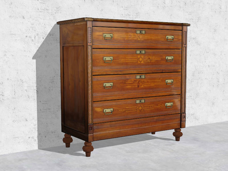 Antique Victorian Chest of Drawers sketchup model preview - SketchupBox