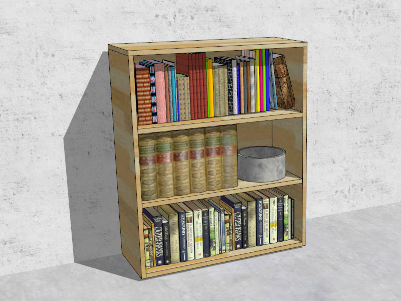 Small Bookcase Cabinet sketchup model preview - SketchupBox