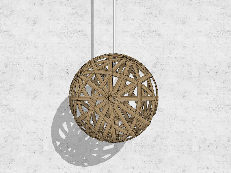 Bamboo Sphere Pendant Light sketchup model preview - SketchupBox