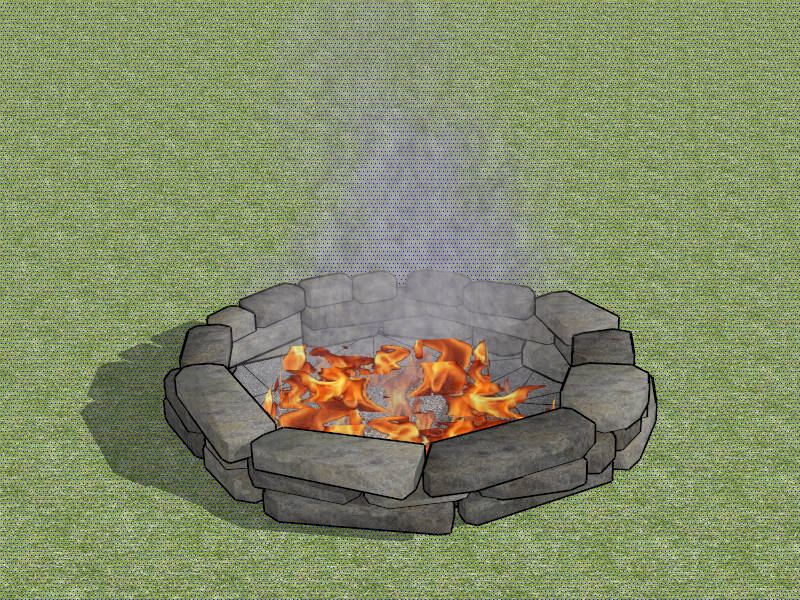 Stone Campfire Ring sketchup model preview - SketchupBox