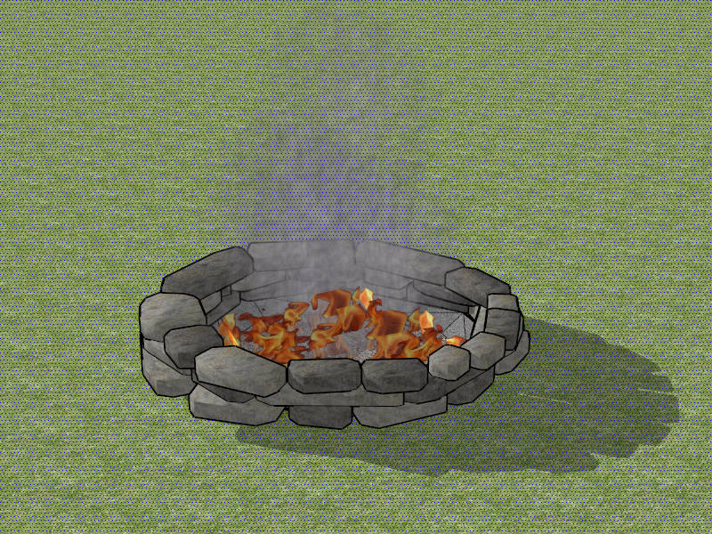 Stone Campfire Ring sketchup model preview - SketchupBox