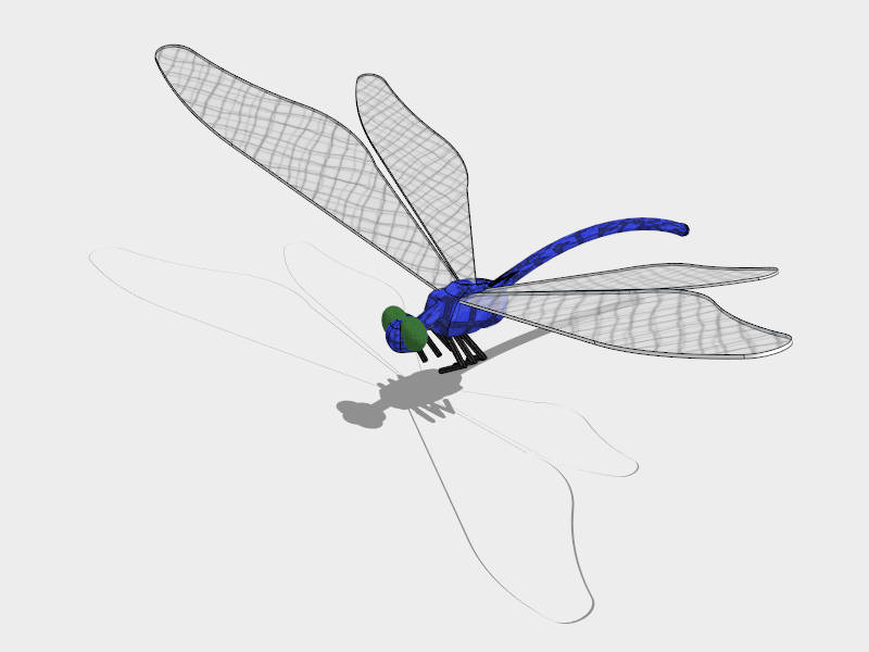 Blue Dragonfly sketchup model preview - SketchupBox