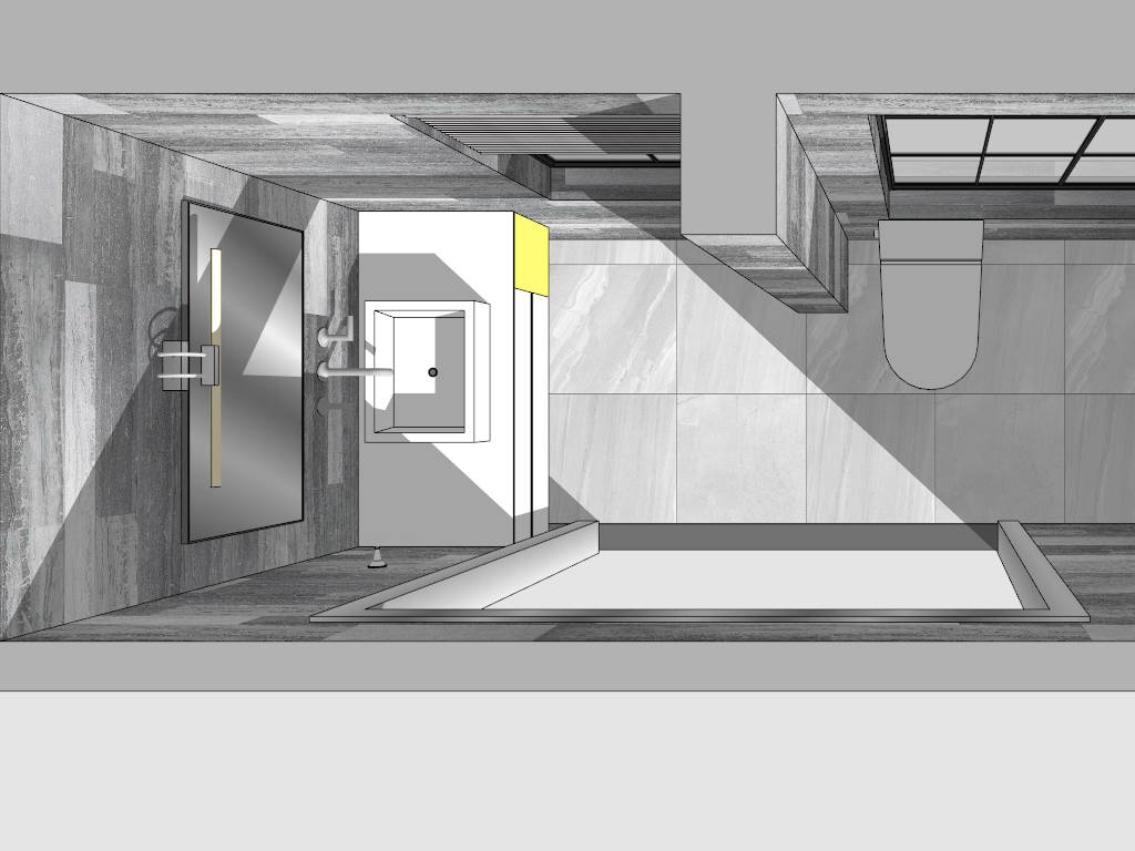 Light Grey Bathroom Idea sketchup model preview - SketchupBox