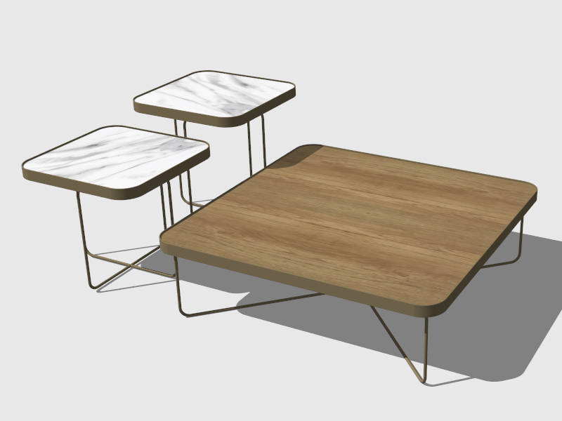 Nesting Square Coffee Table sketchup model preview - SketchupBox