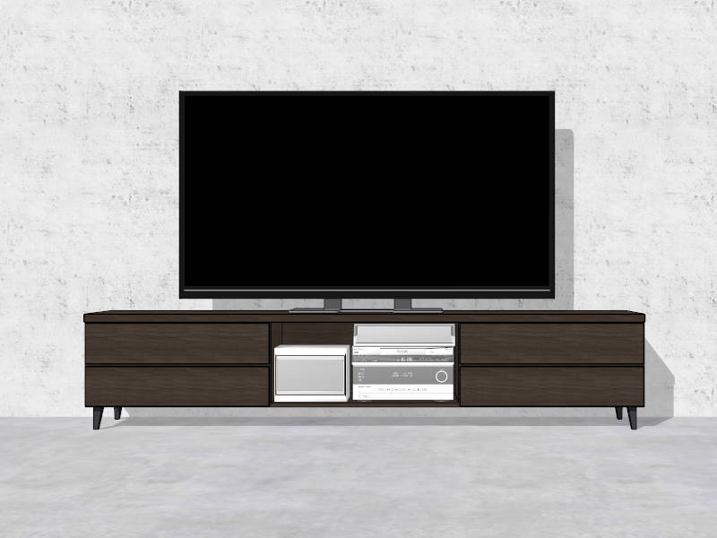 Contemporary TV Console sketchup model preview - SketchupBox