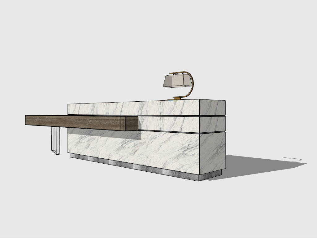 Modern Marble Reception Desk sketchup model preview - SketchupBox