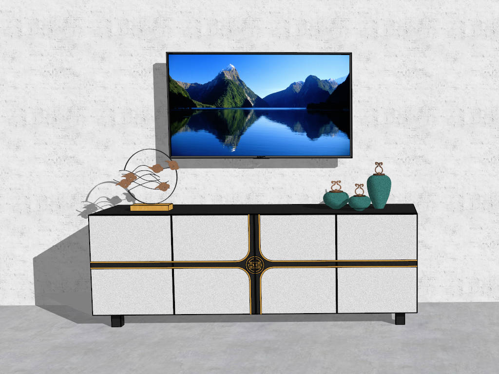 Modern TV Stand Collection sketchup model preview - SketchupBox