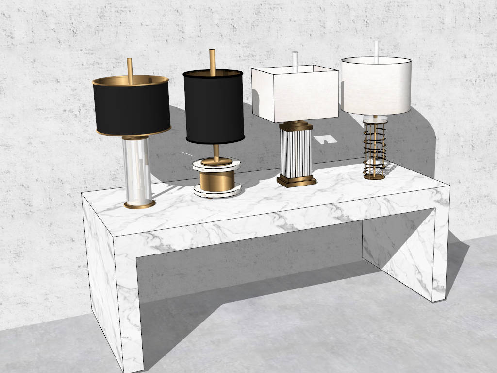 Modern Industrial Table Lamps sketchup model preview - SketchupBox