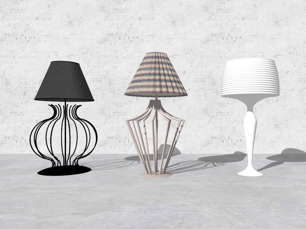 Decorative Wire Ttable Lamps sketchup model preview - SketchupBox