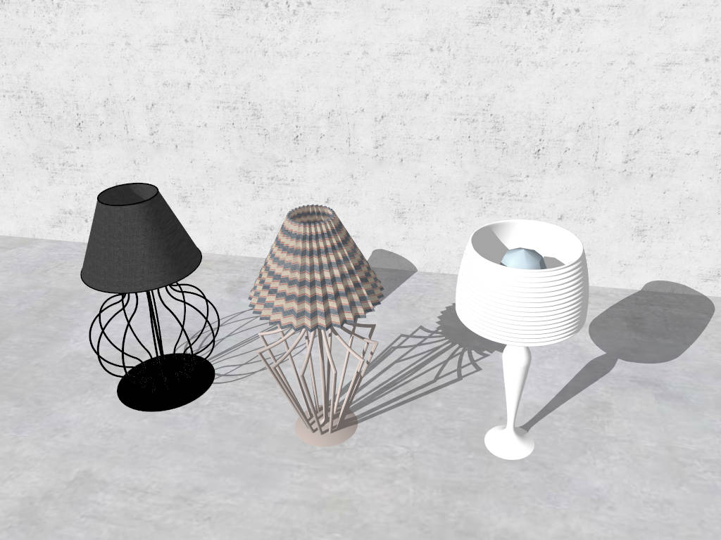 Decorative Wire Ttable Lamps sketchup model preview - SketchupBox