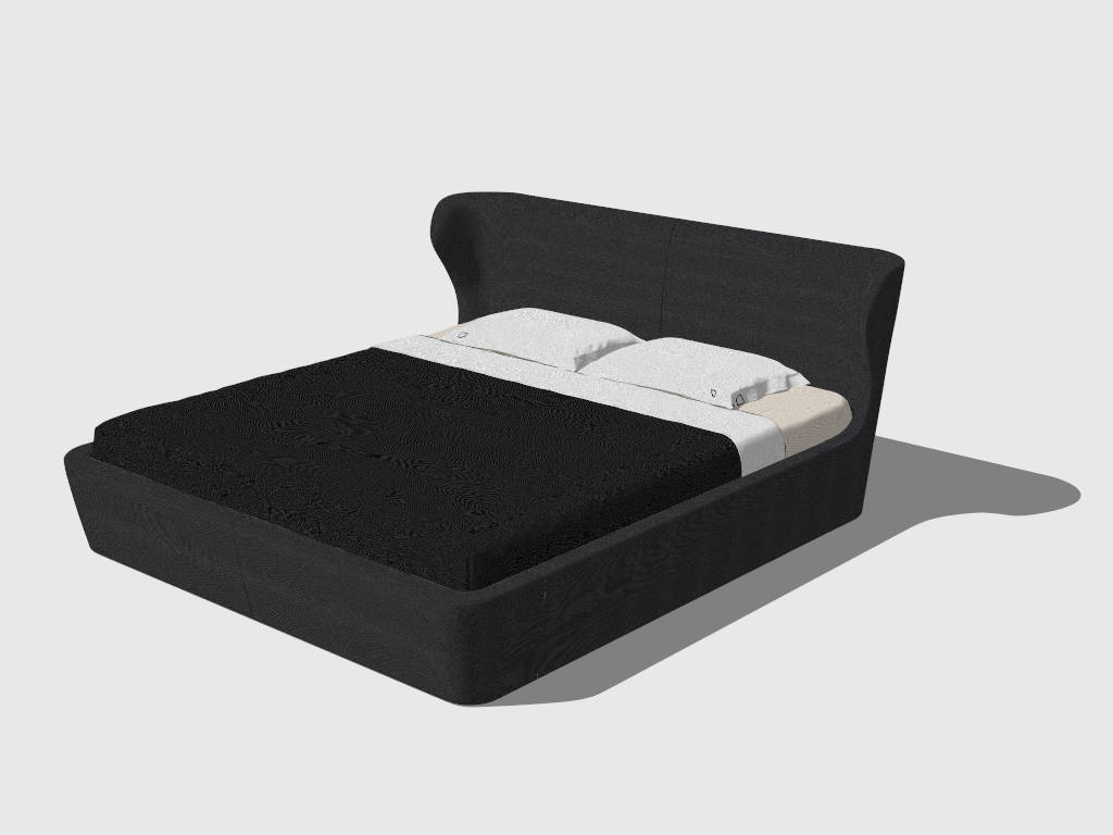 Black Queen Platform Bed sketchup model preview - SketchupBox