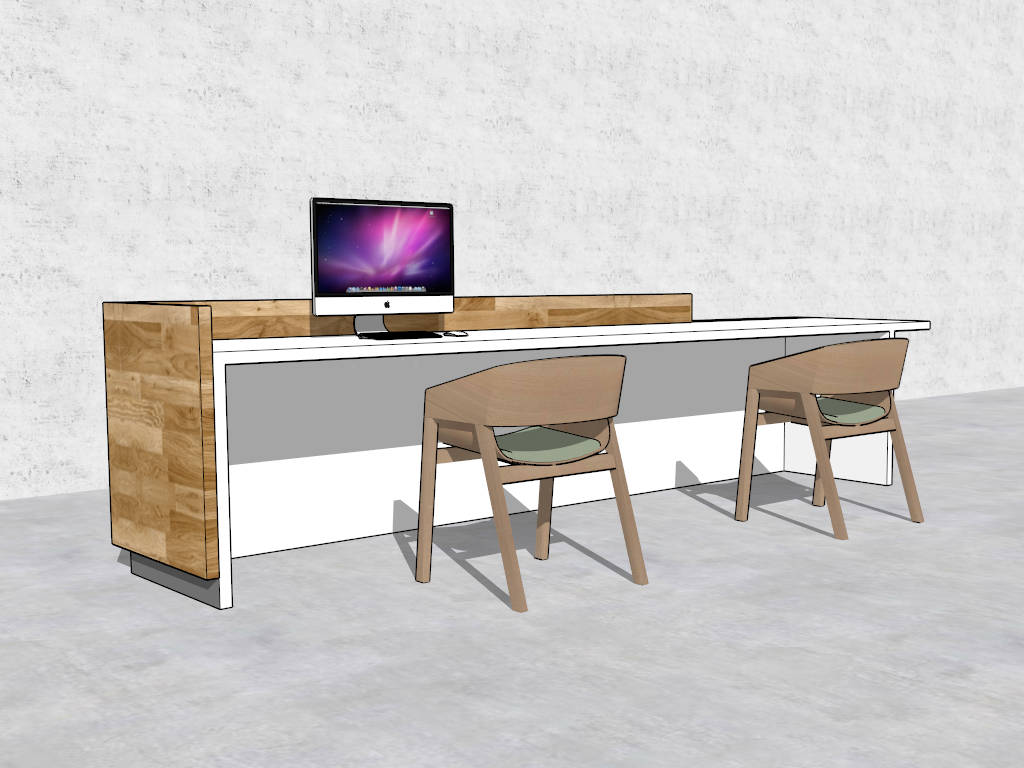 2 Person Reception Desk sketchup model preview - SketchupBox
