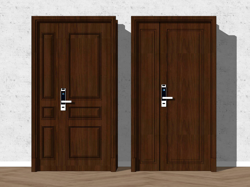 Domestic Security Door with Smart Lock sketchup model preview - SketchupBox