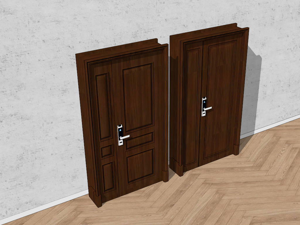 Domestic Security Door with Smart Lock sketchup model preview - SketchupBox