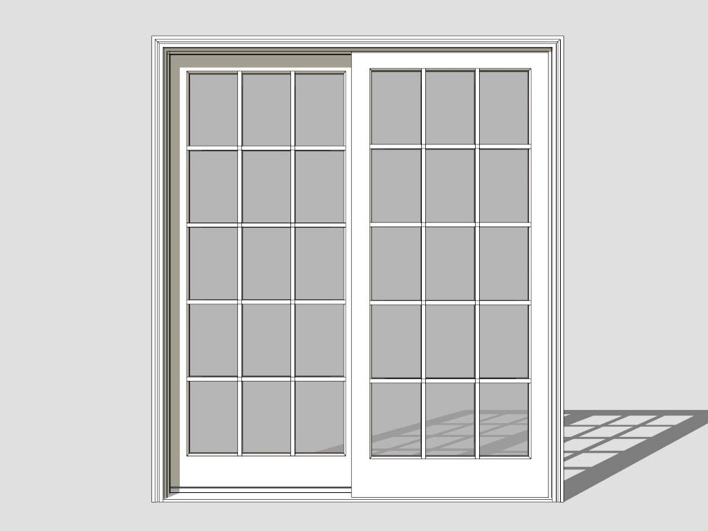 Double French Doors sketchup model preview - SketchupBox