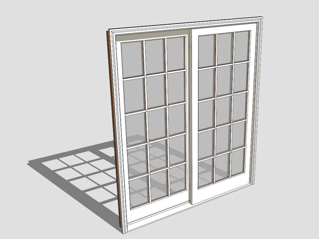 Double French Doors sketchup model preview - SketchupBox