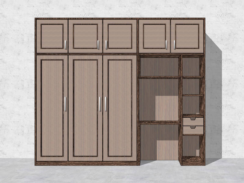 Contemporary Wardrobe for Bedroom sketchup model preview - SketchupBox