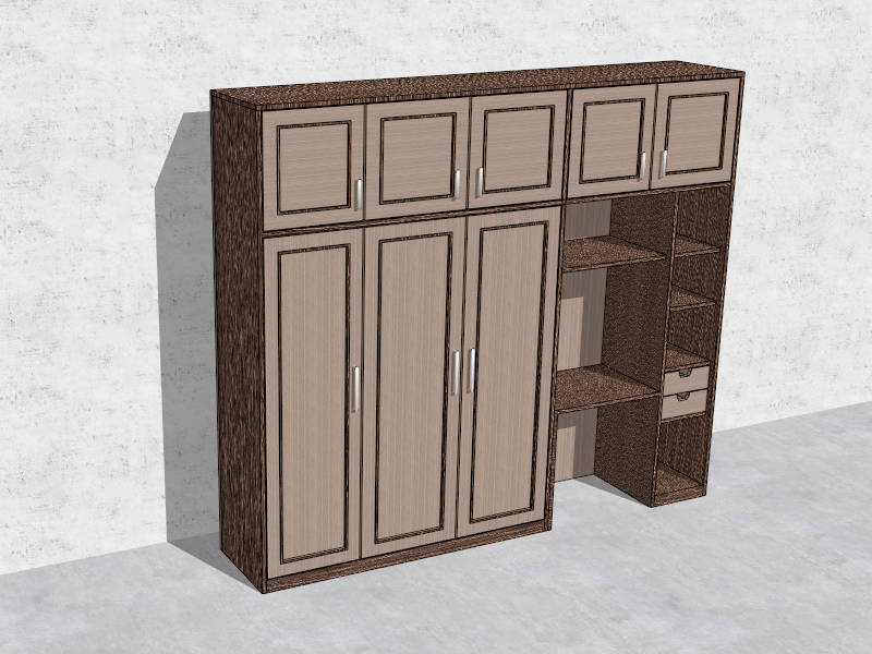 Contemporary Wardrobe for Bedroom sketchup model preview - SketchupBox