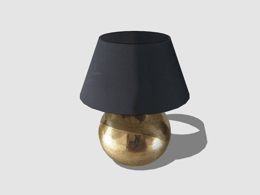 Large Brass Ball Table Lamp sketchup model preview - SketchupBox