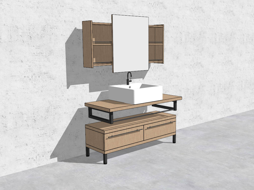 Bathroom Vanity Mmedicine Cabinet Mirror sketchup model preview - SketchupBox