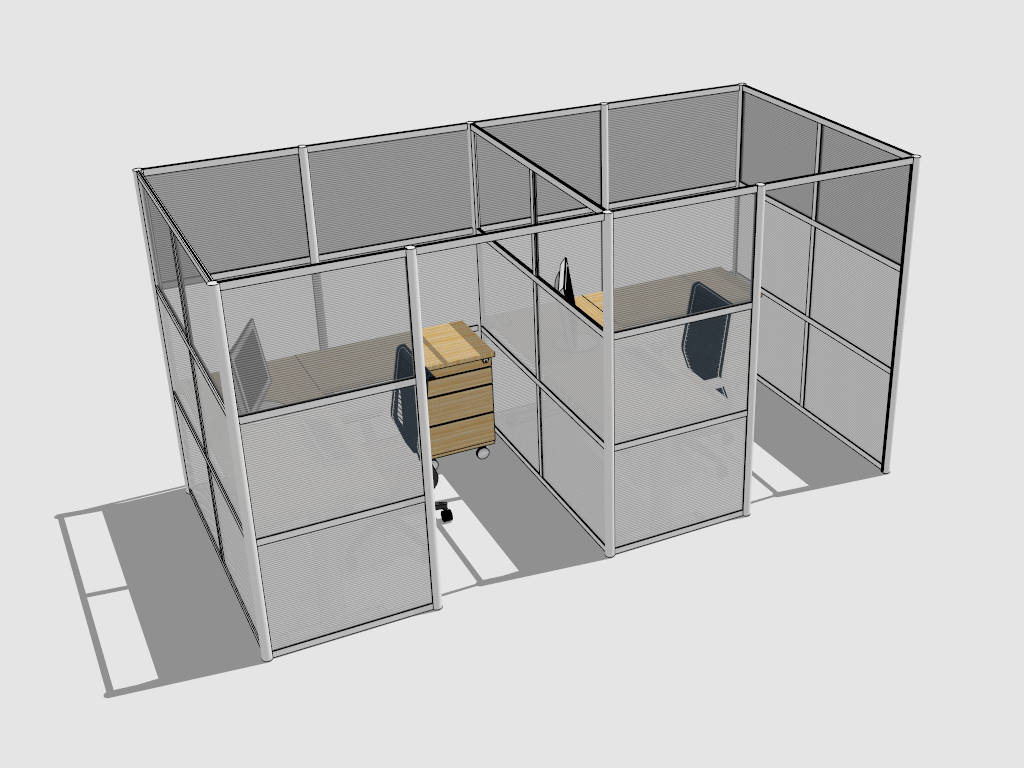 High Wall Office Cubicles sketchup model preview - SketchupBox