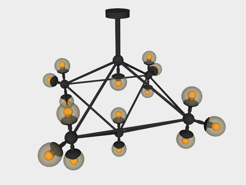 Molecular Chandelier sketchup model preview - SketchupBox