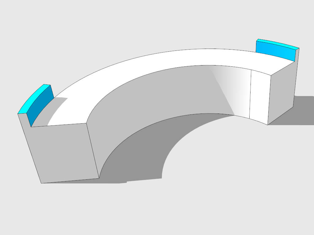 Black Circular Reception Desk sketchup model preview - SketchupBox