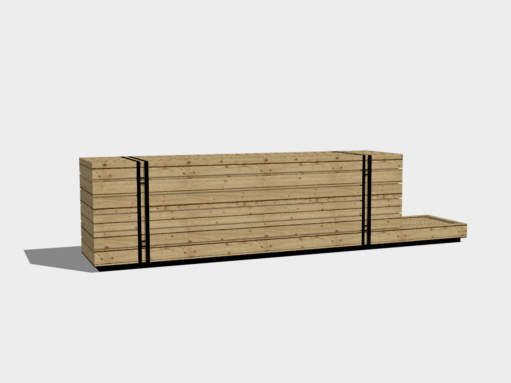 Rustic Wood Reception Desk sketchup model preview - SketchupBox
