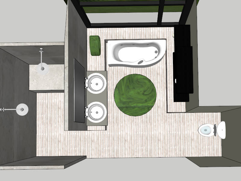 Master Bathroom Layout sketchup model preview - SketchupBox