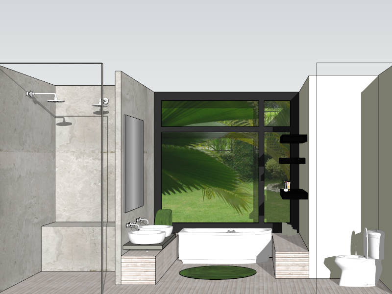 Master Bathroom Layout sketchup model preview - SketchupBox