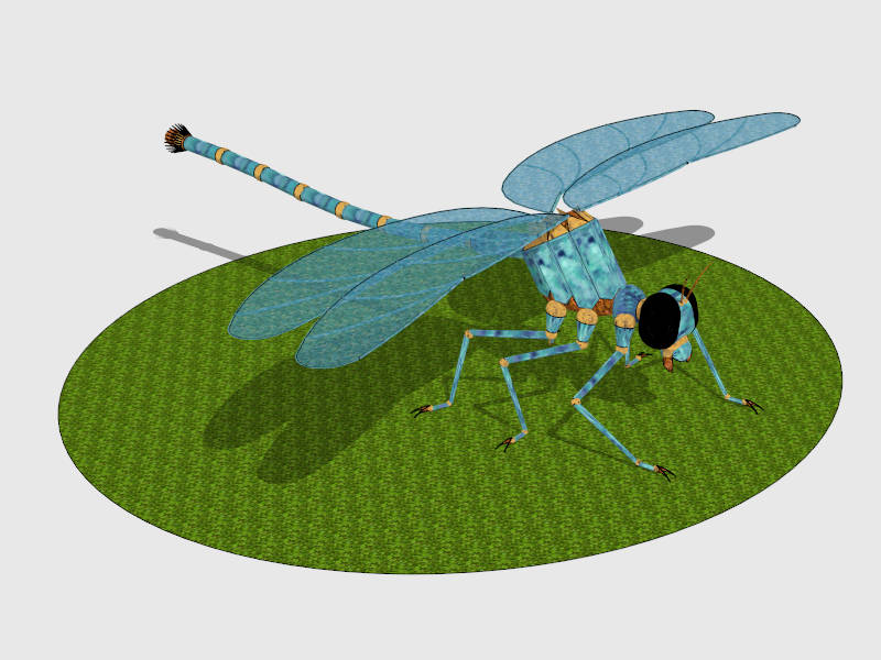Light Blue Dragonfly sketchup model preview - SketchupBox