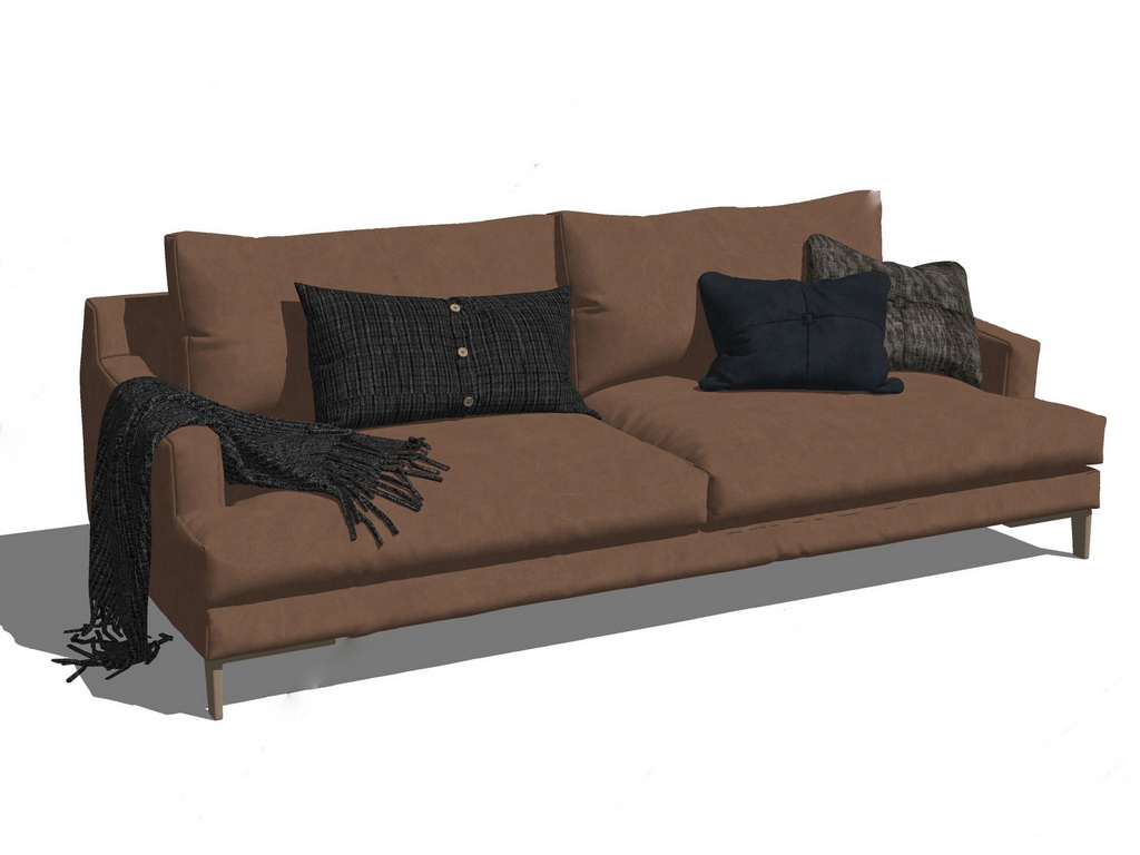 Upholstered Fabric Sofa sketchup model preview - SketchupBox