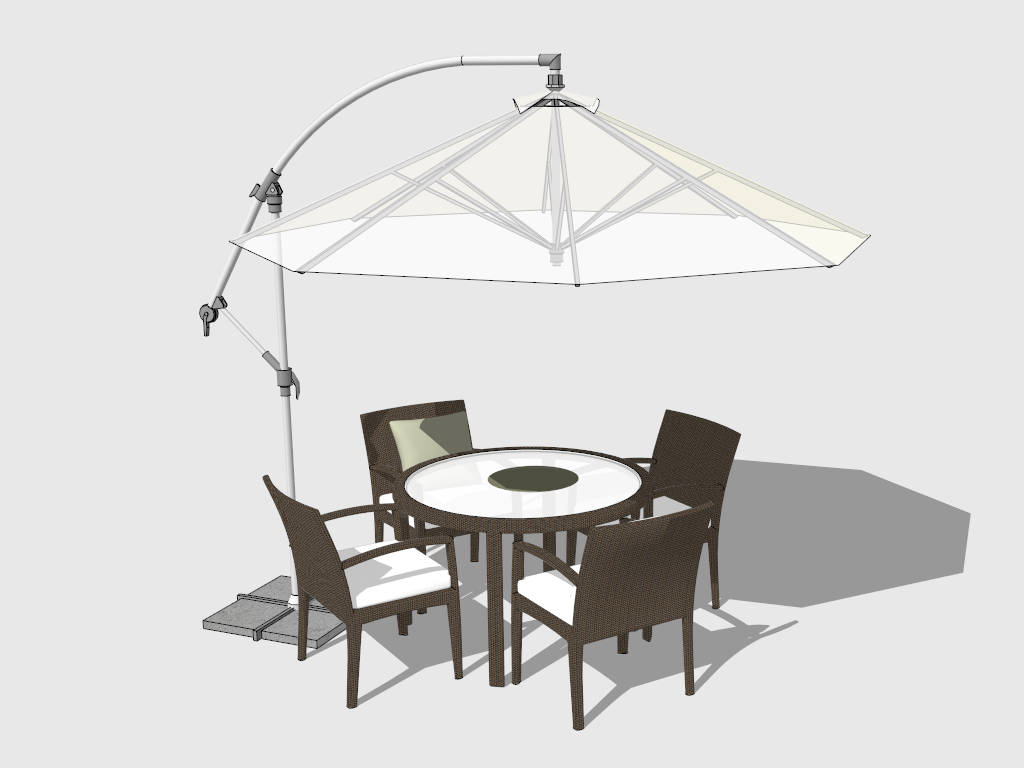 Rattan Patio Dining Furniture sketchup model preview - SketchupBox