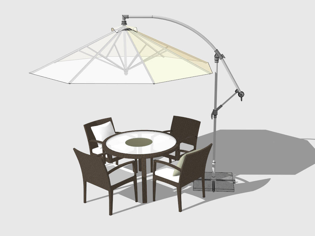 Rattan Patio Dining Furniture sketchup model preview - SketchupBox