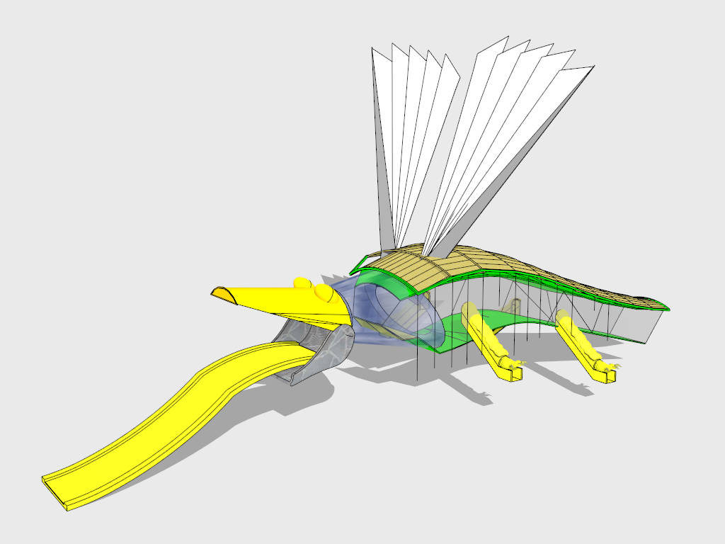 Insect Locust Playground Slide sketchup model preview - SketchupBox