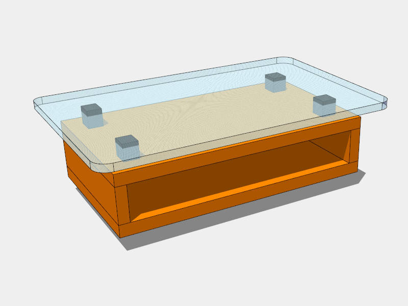 Orange Glass Coffee Table sketchup model preview - SketchupBox