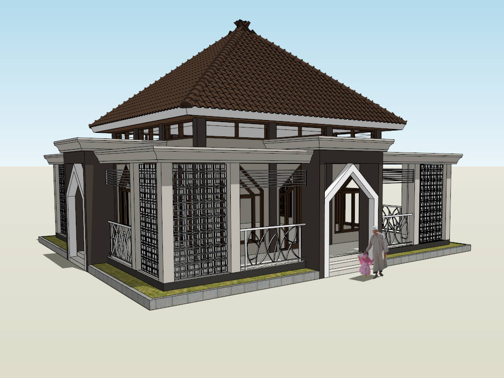 Small Mosque Design sketchup model preview - SketchupBox