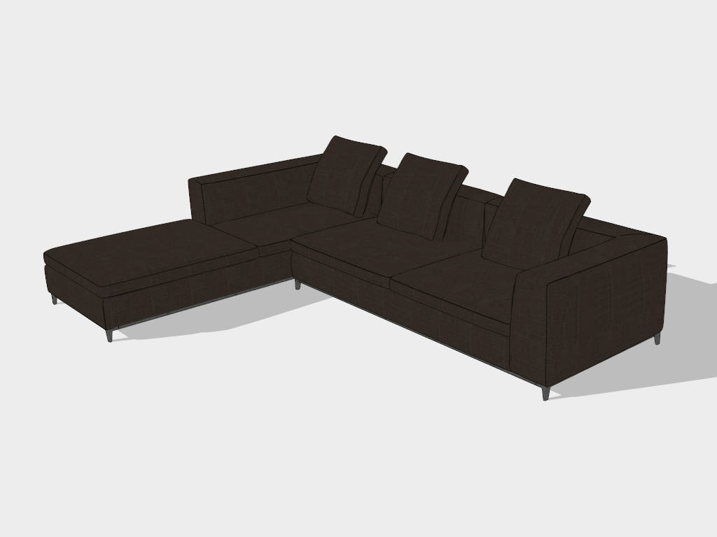 Sectional Sofa with Recliner sketchup model preview - SketchupBox