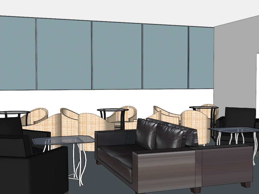 Modern Office Layout Design sketchup model preview - SketchupBox